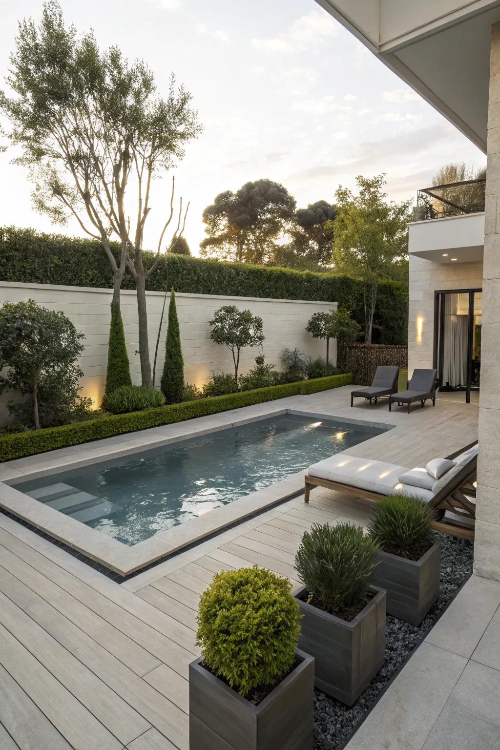 A sleek, modern design gives the splash pool a contemporary feel.