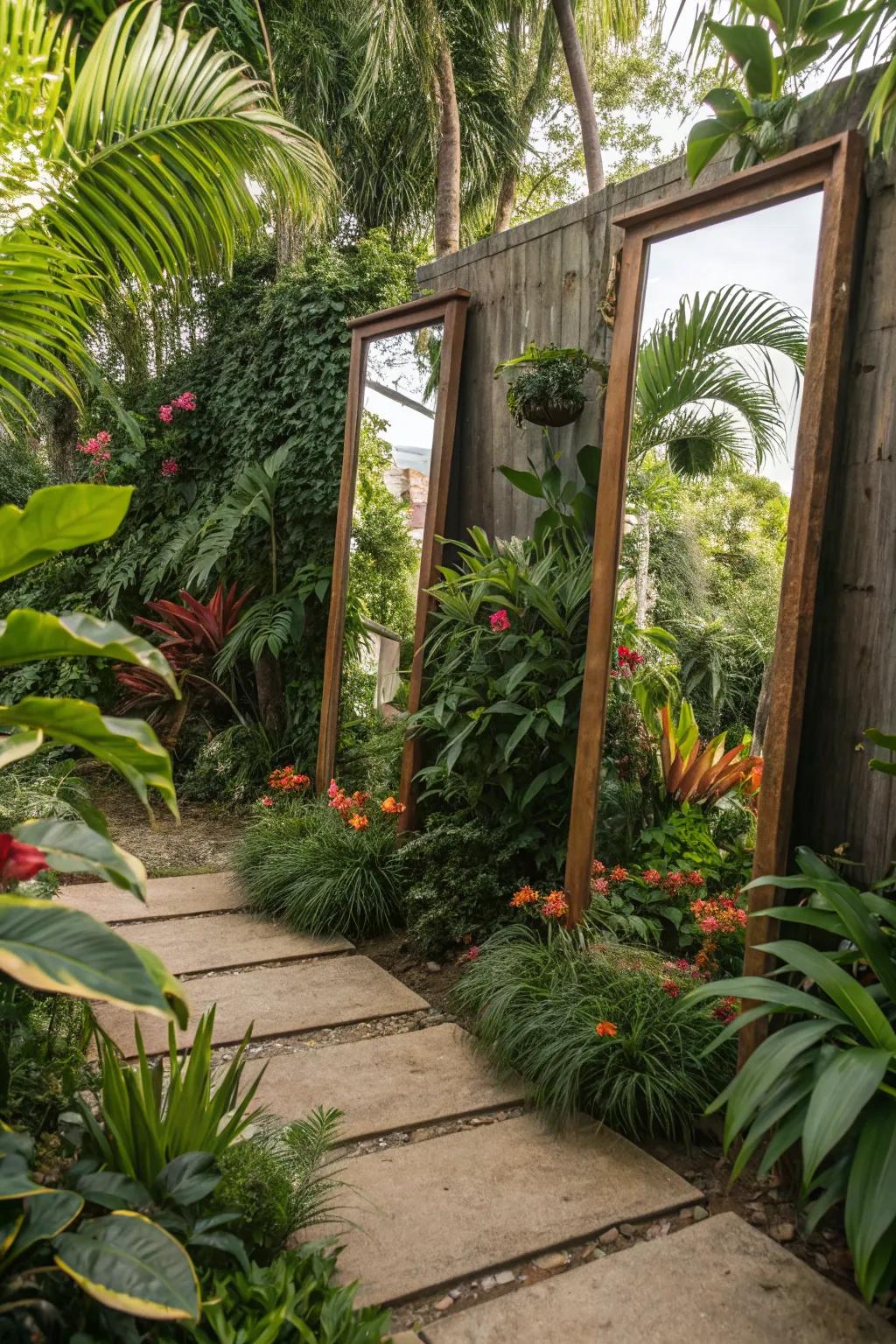 Reflective surfaces create an illusion of more space.