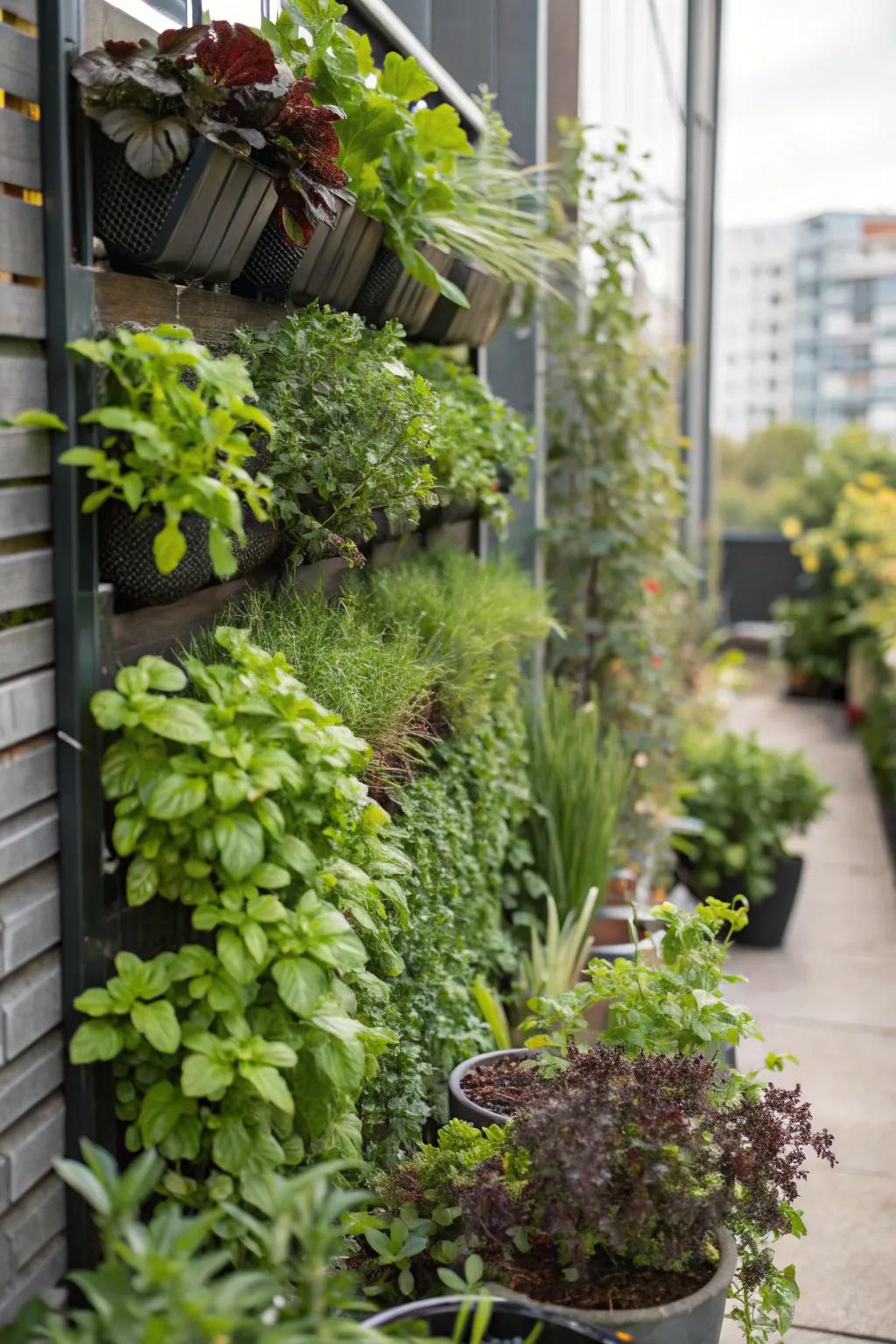 Vertical wall gardens make the most of vertical spaces.
