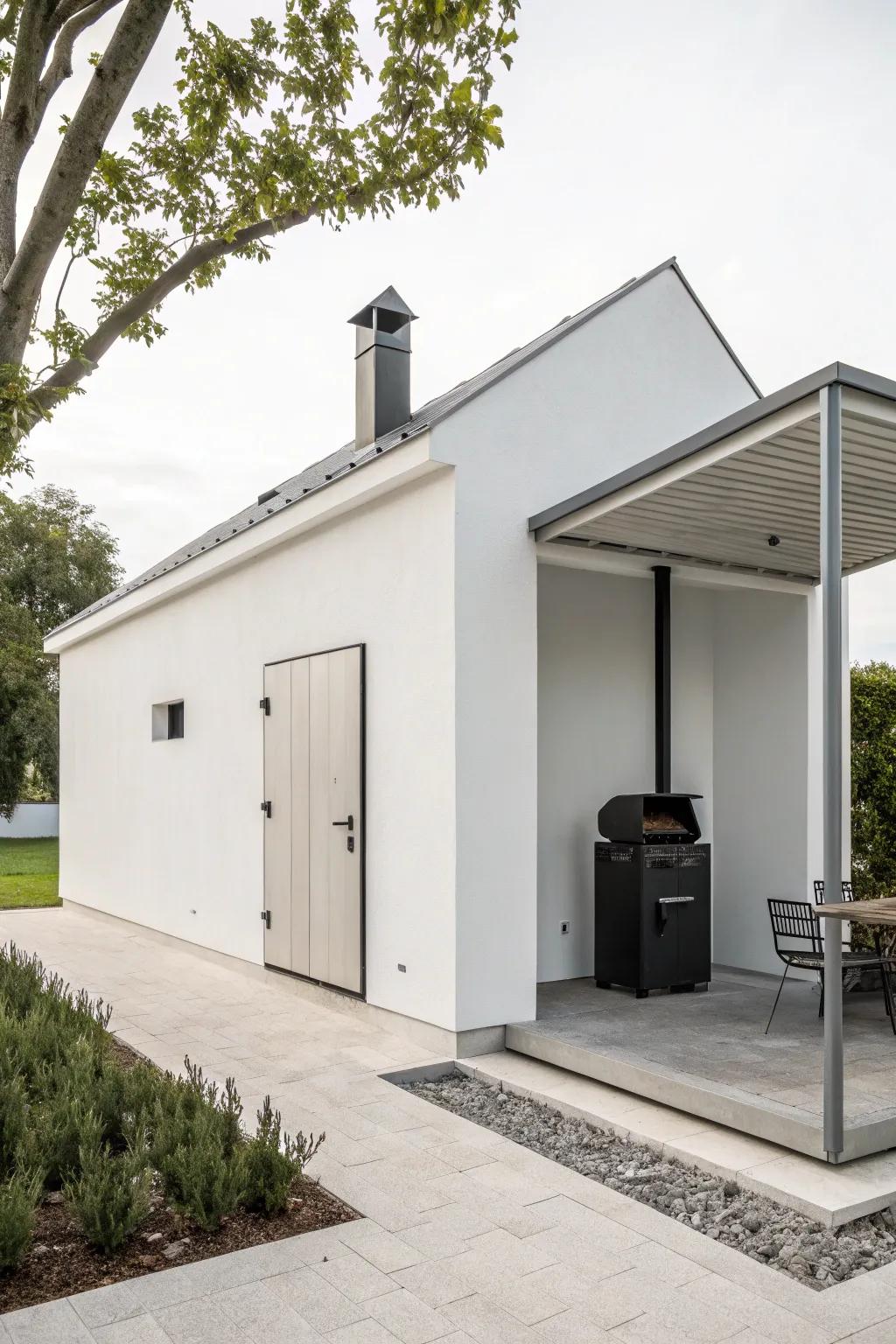 A sleek and minimalist smokehouse design.