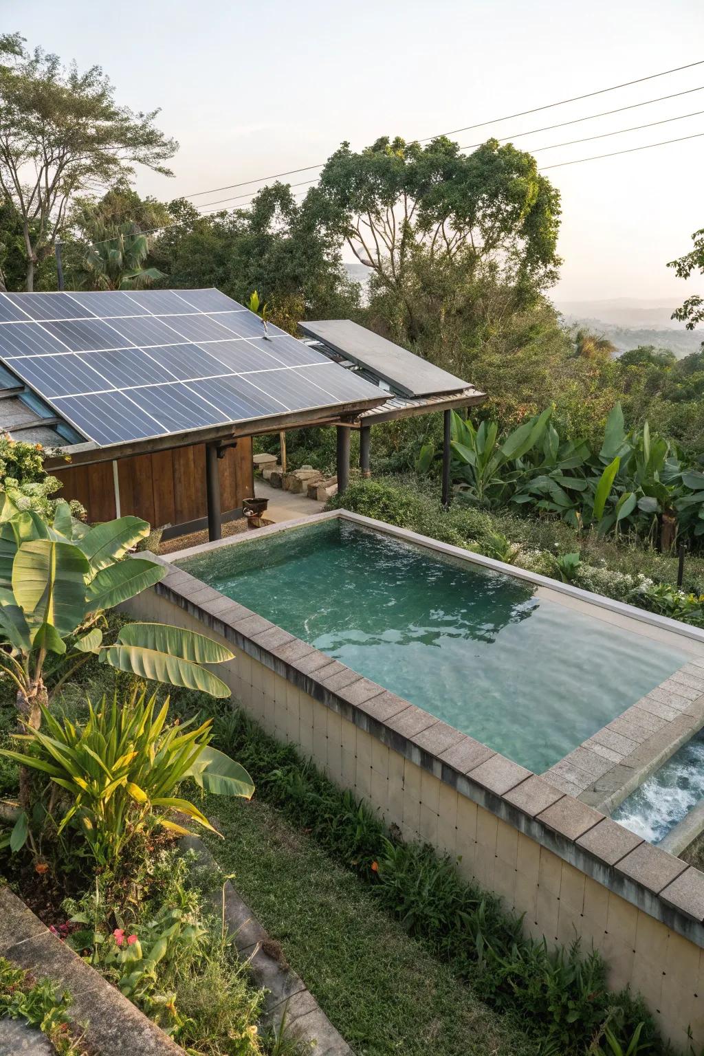 An eco-friendly soak pool with sustainable features.