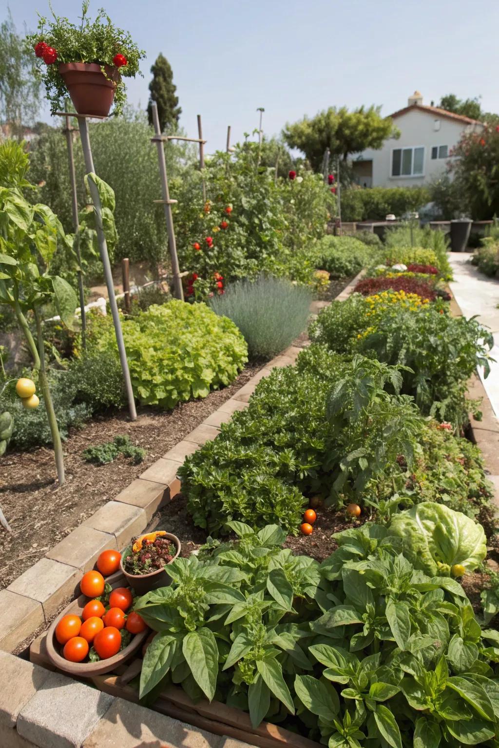 Edible gardens offer both sustenance and beauty.