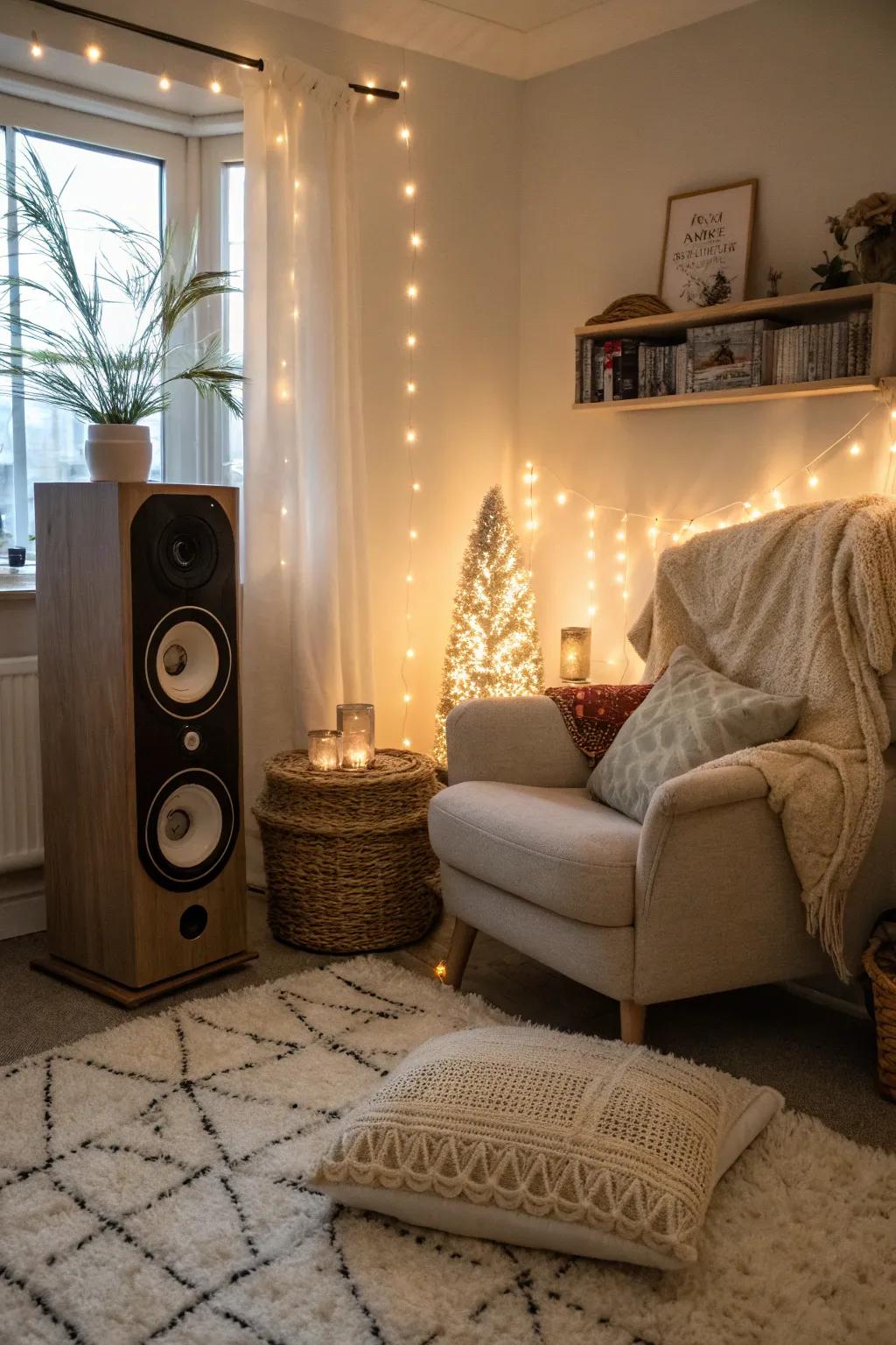 A customizable soundtrack enhances your relaxation experience.