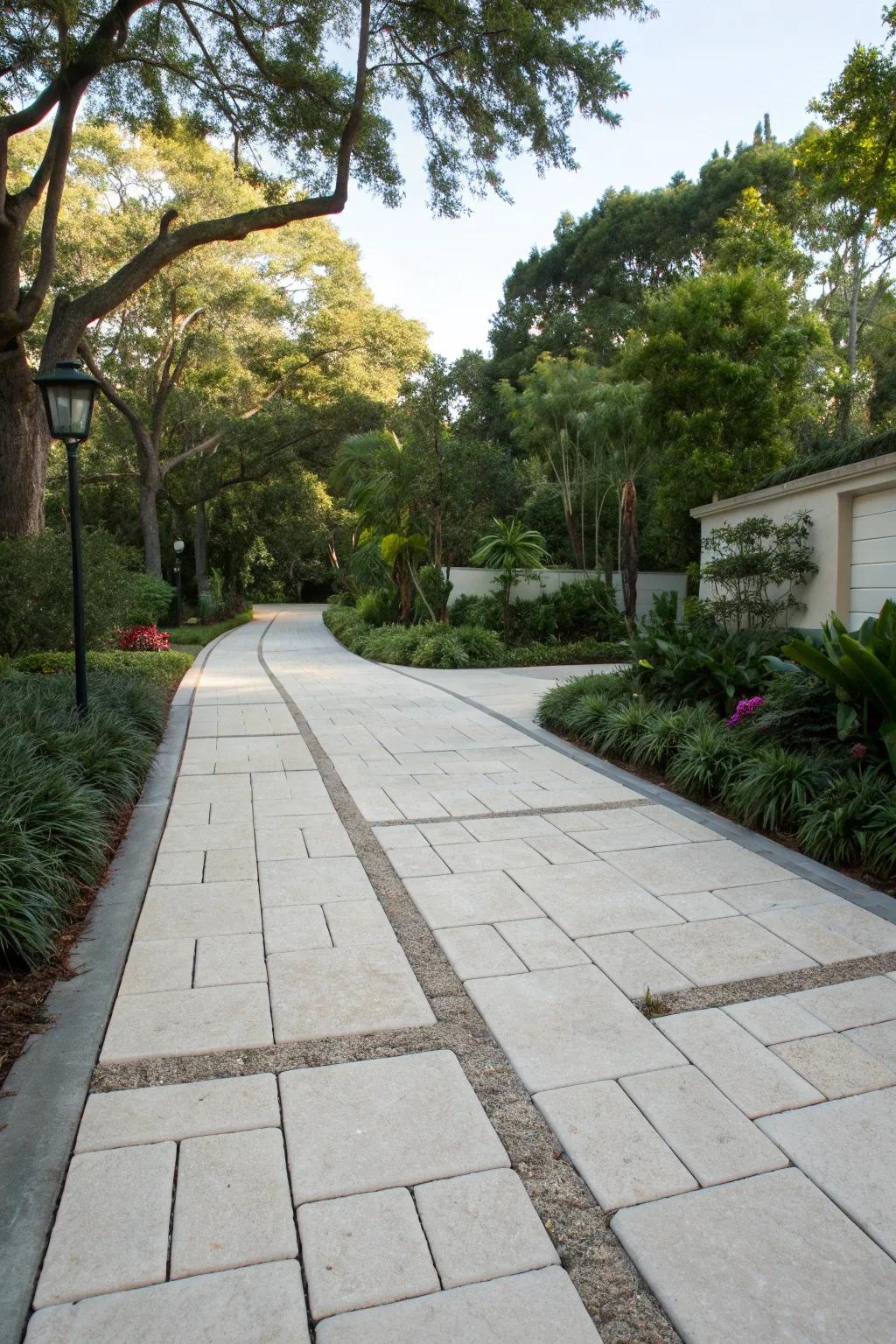 Limestone pavers bring elegance and durability.