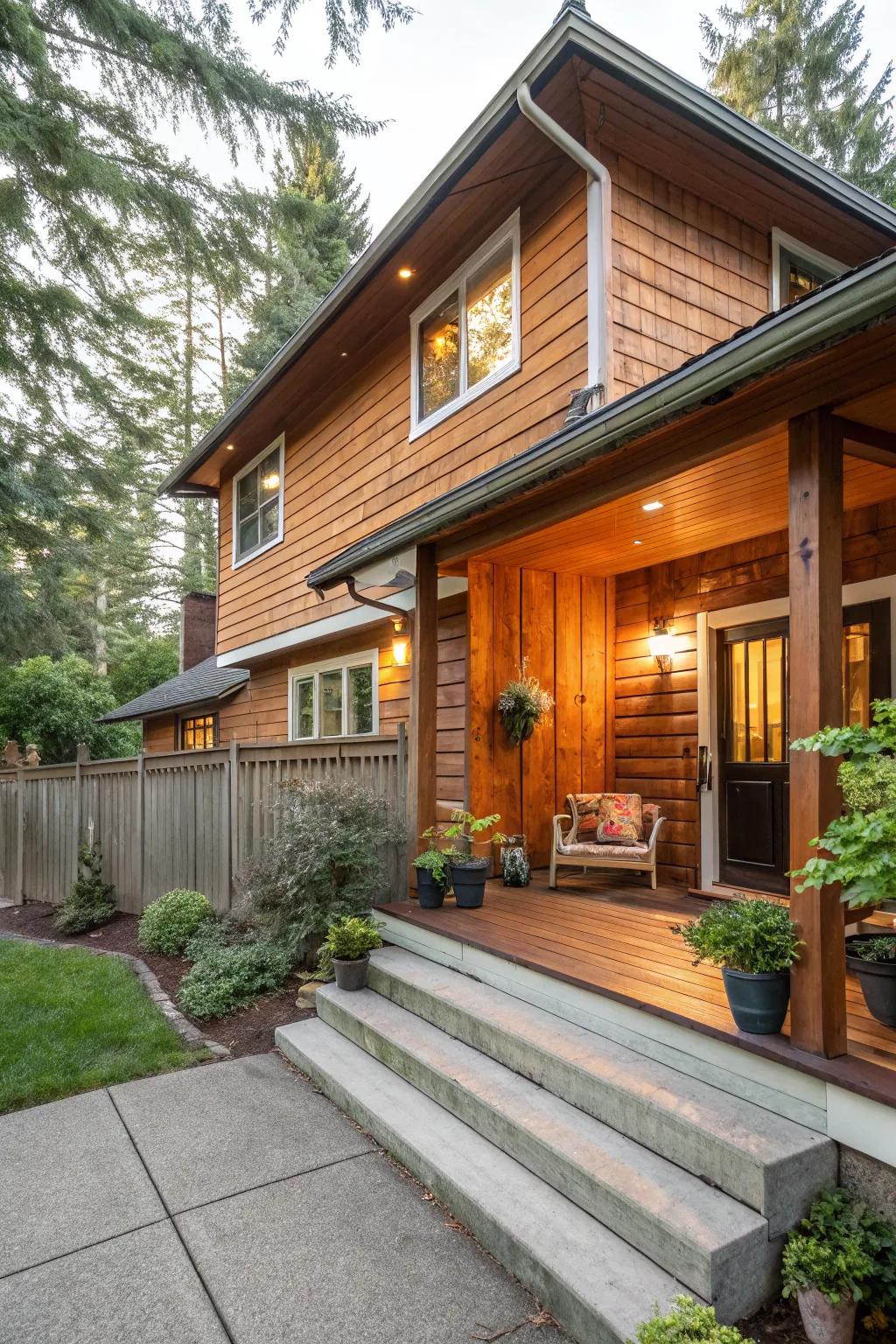 Warm wood paneling adds a touch of elegance to this cozy split-level home.