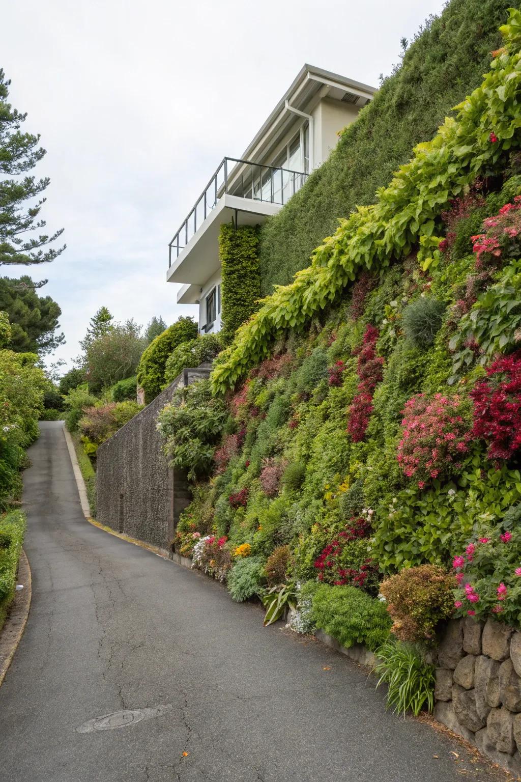 Vertical gardens maximize space and impact.