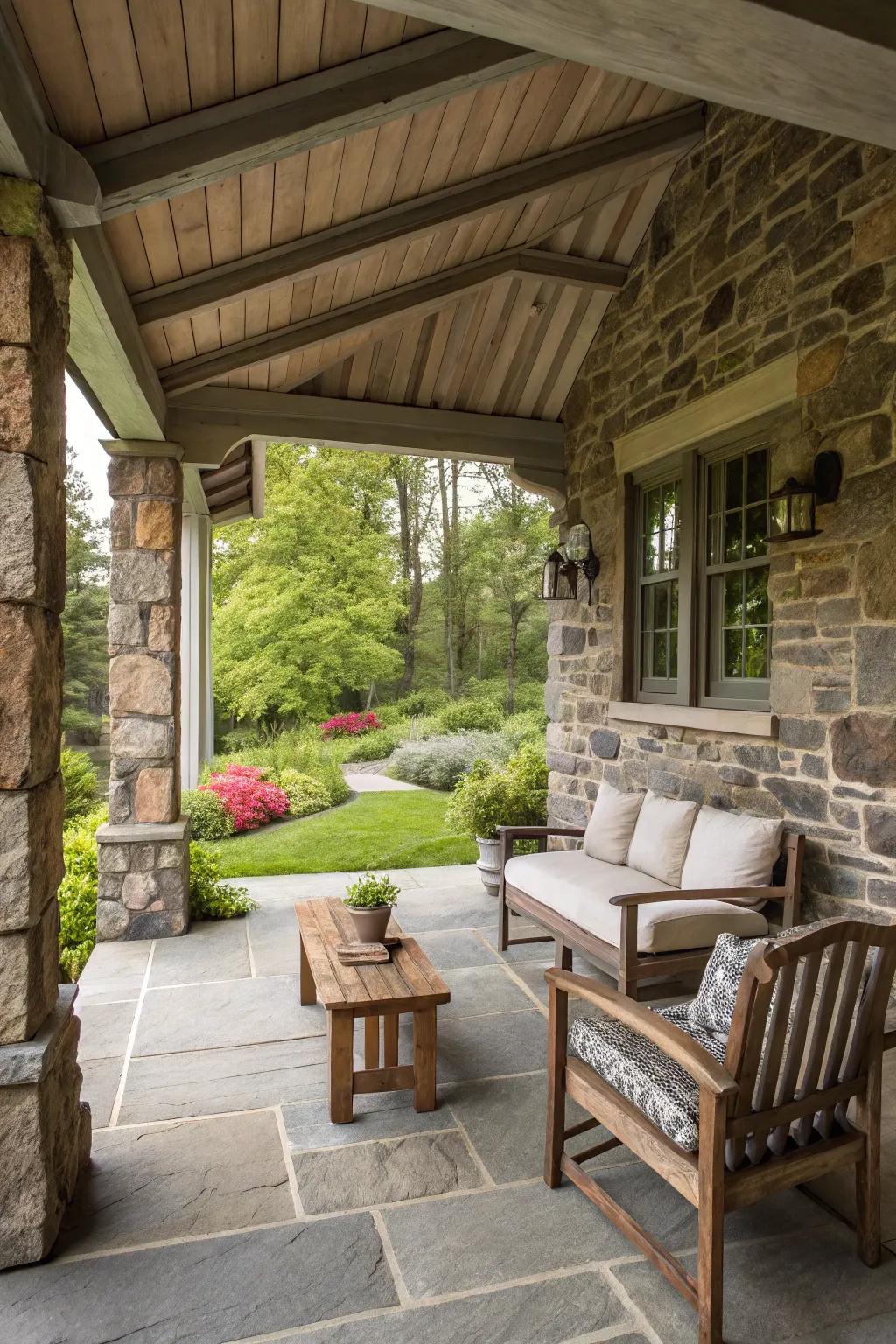 Covered roofs provide shelter and style.
