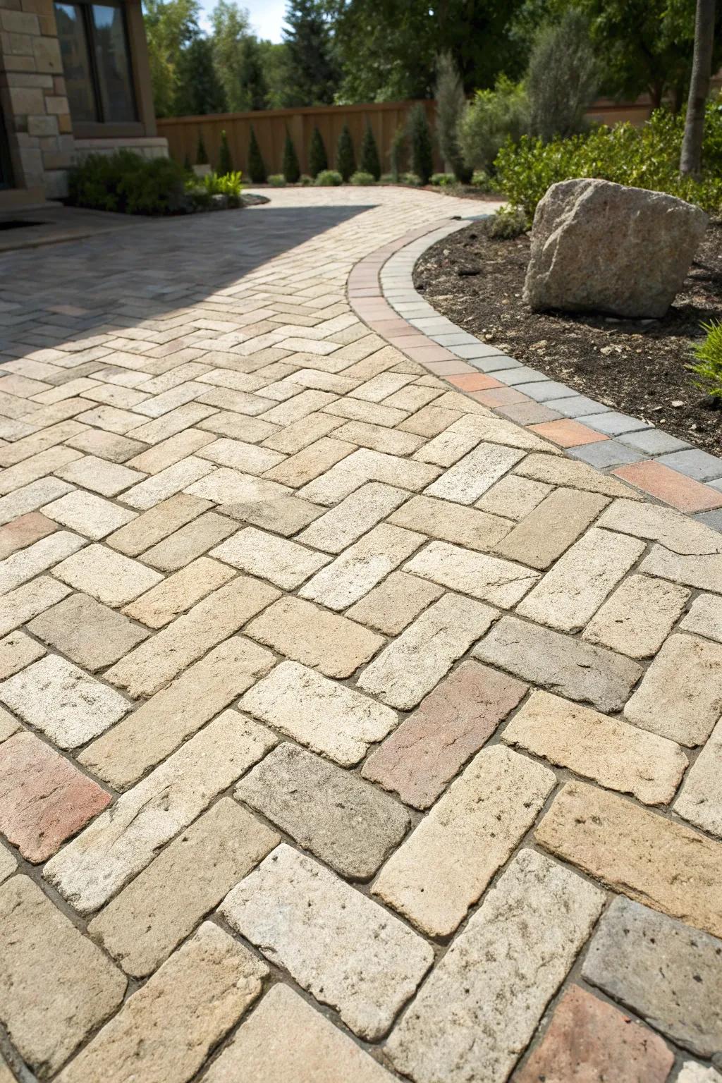 Create a statement with unique stone patterns.