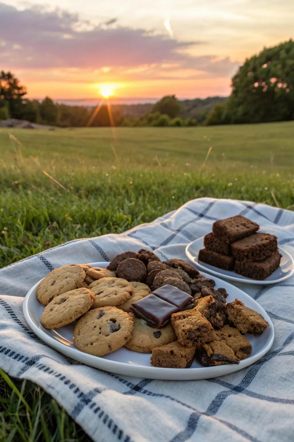 Sweet treats to end a sunset picnic on a high note.
