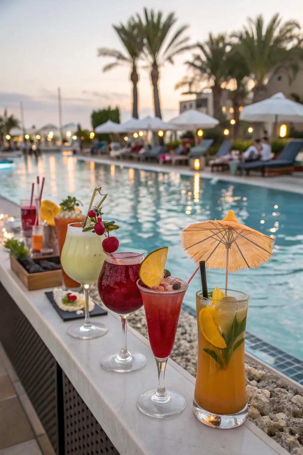 A mocktail bar offers refreshing drinks for all ages.