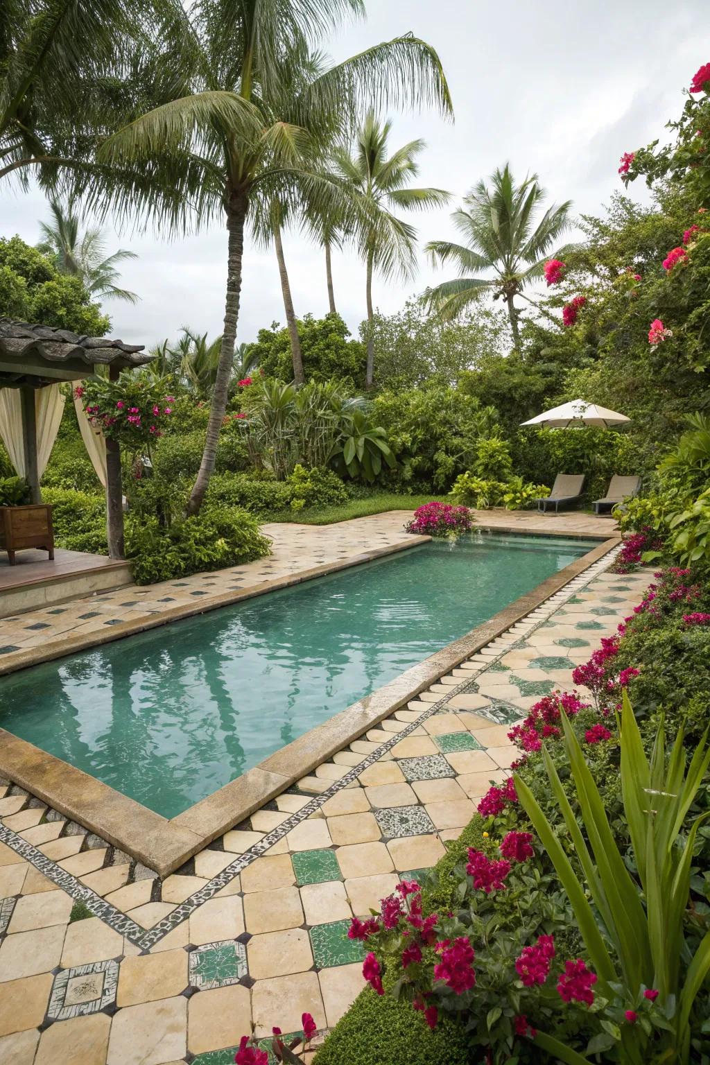 Diamond sand pools evoke the warmth of sunlit beaches.