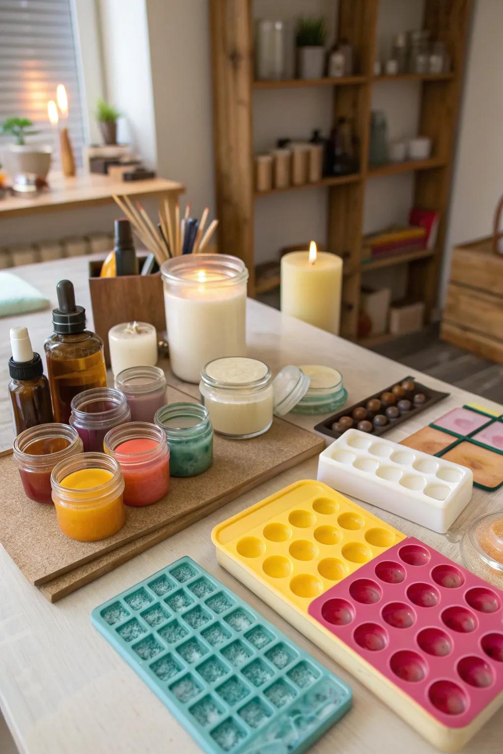 Scented candle crafting allows for personalized and aromatic creations.