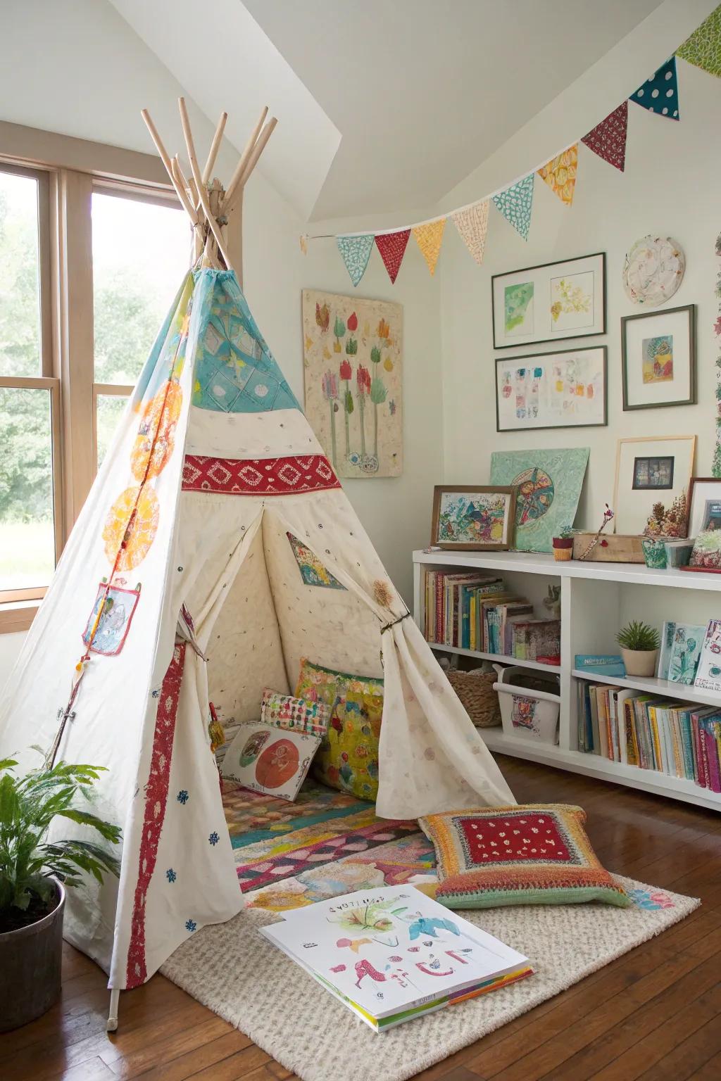 An artist's teepee inspires creativity and innovation.