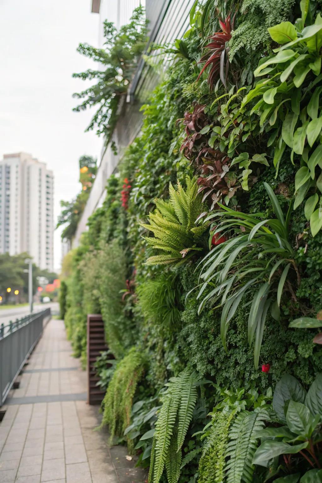 Vertical gardens maximize greenery with minimal space.