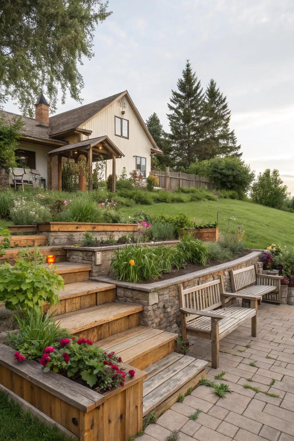 Rustic wooden accents add warmth and character.