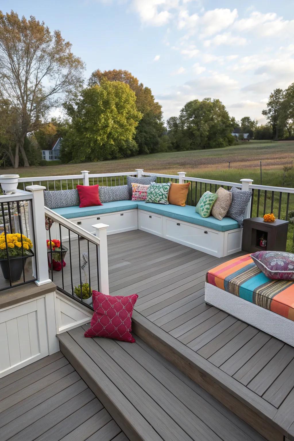 Built-in seating maximizes space and offers stylish comfort.
