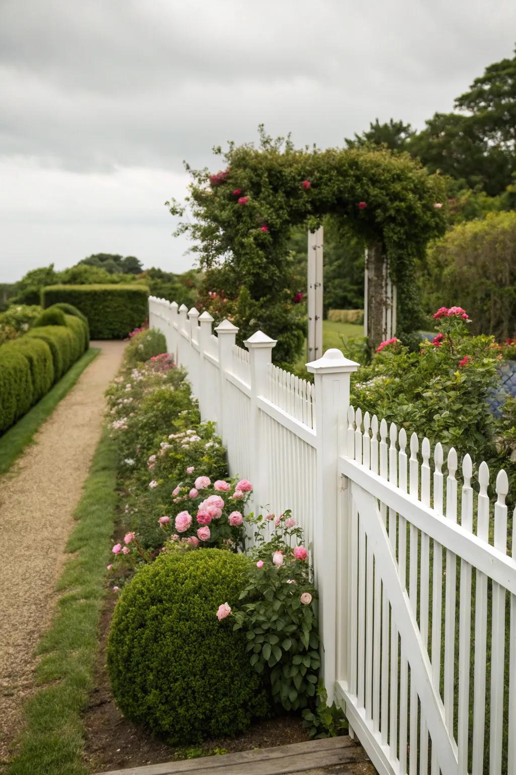 Picket toppers add timeless charm to fences.