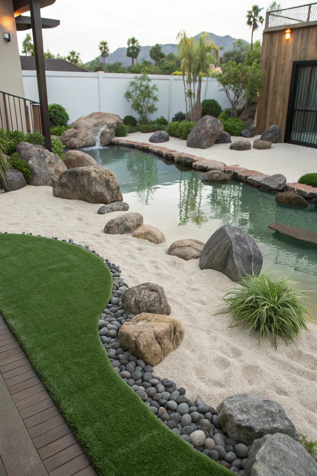 Zen gardens bring balance and reflection.