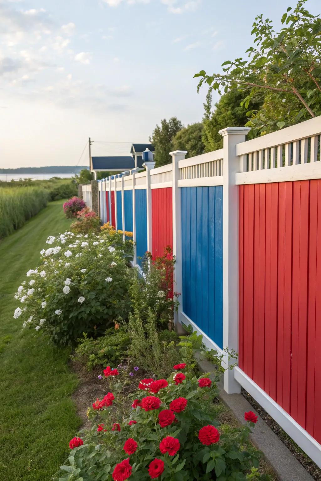 Inject some fun with colorful fence panels.