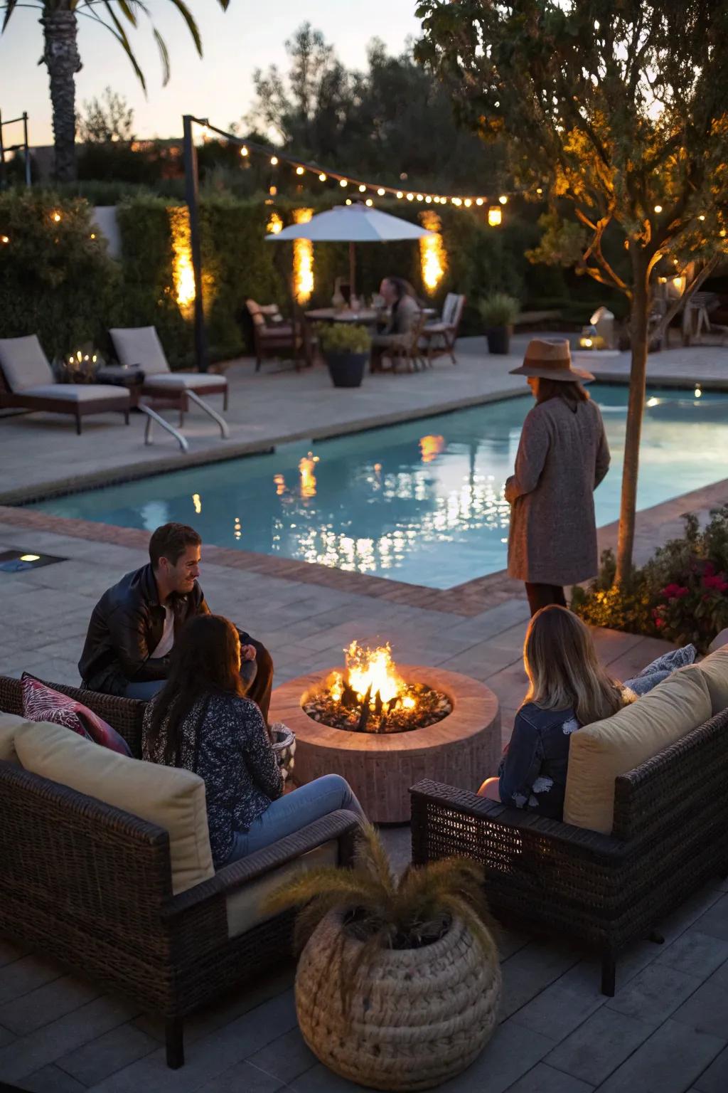 Create warmth with an evening fire pit.