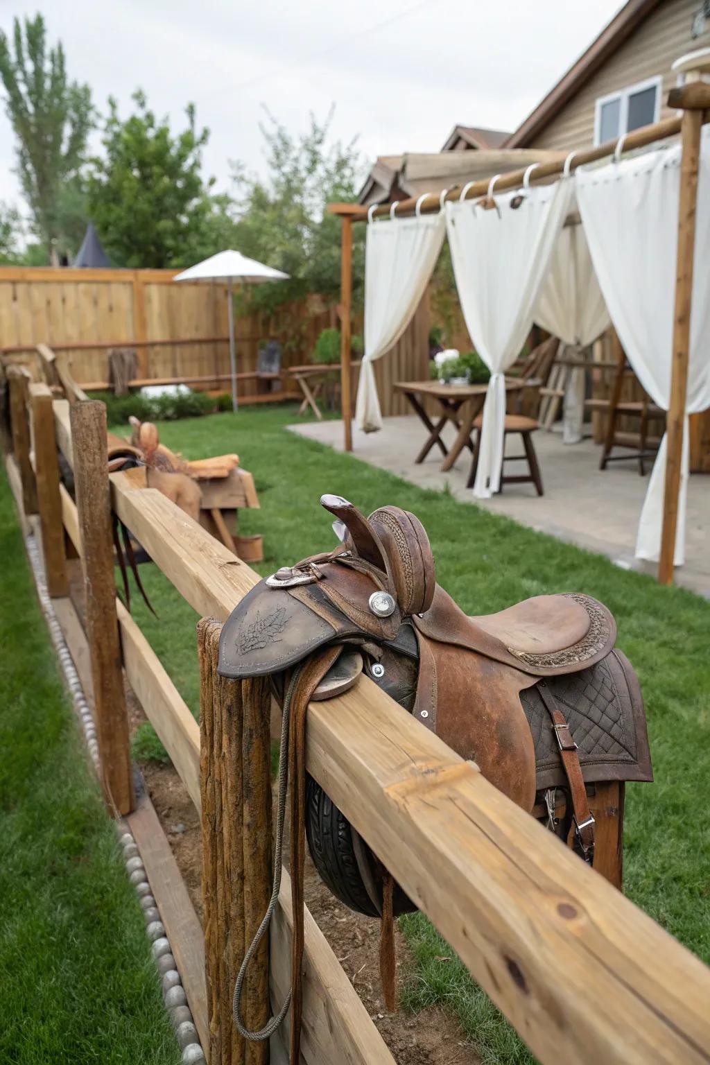 Saddles add a touch of cowboy heritage to your decor.