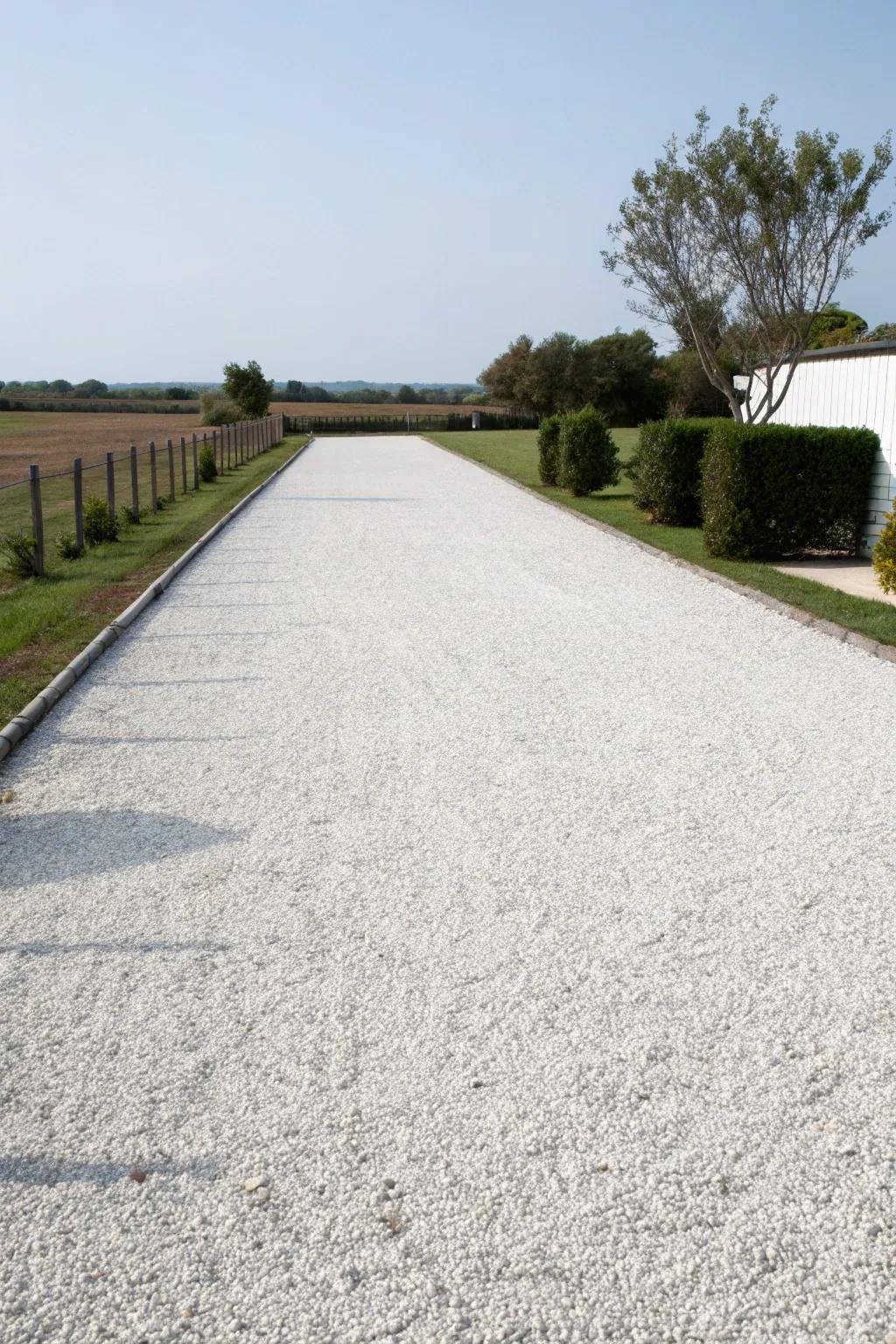 Wide driveway design for enhanced functionality.