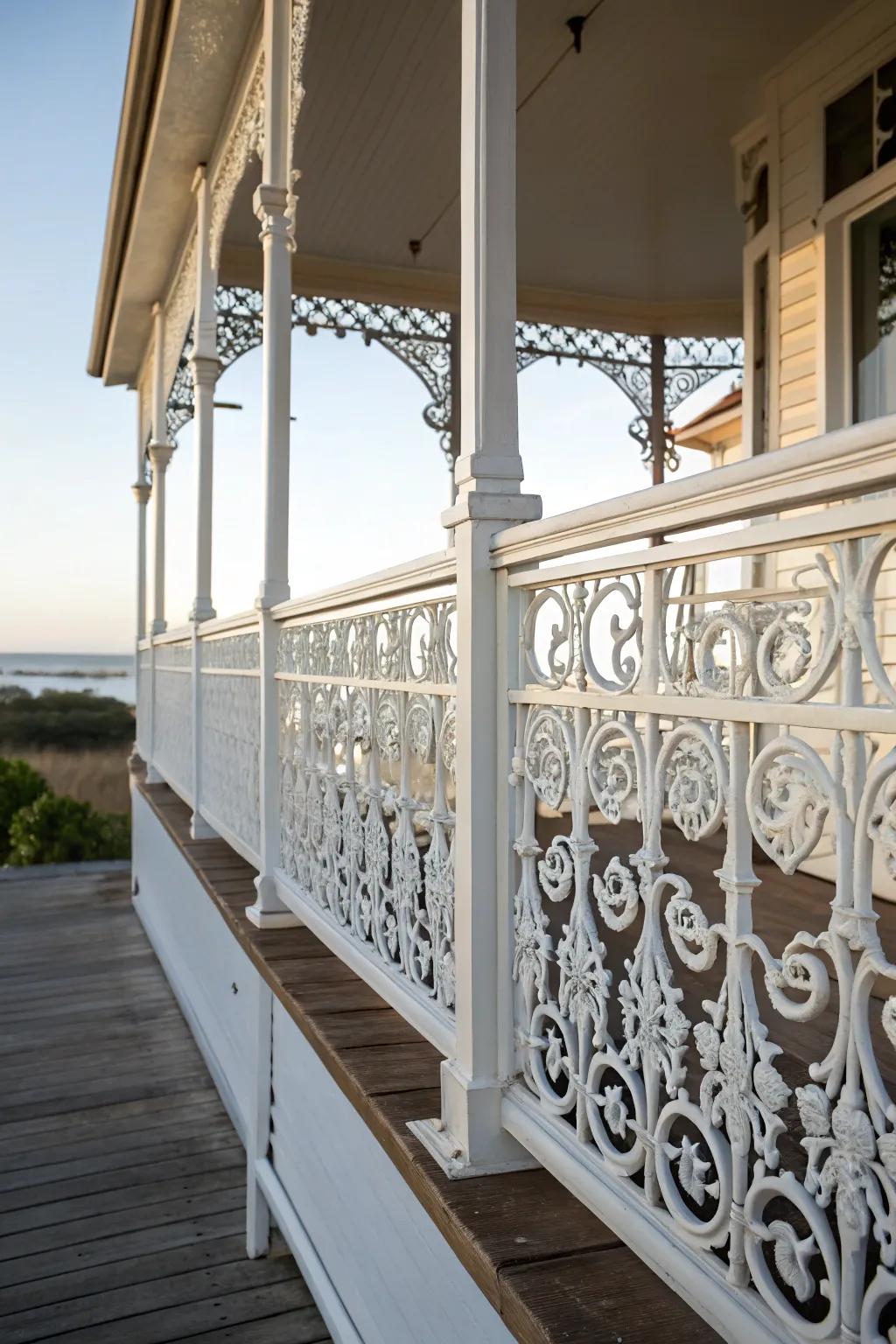 Artistic metalwork enhances the bespoke touch of this railing.