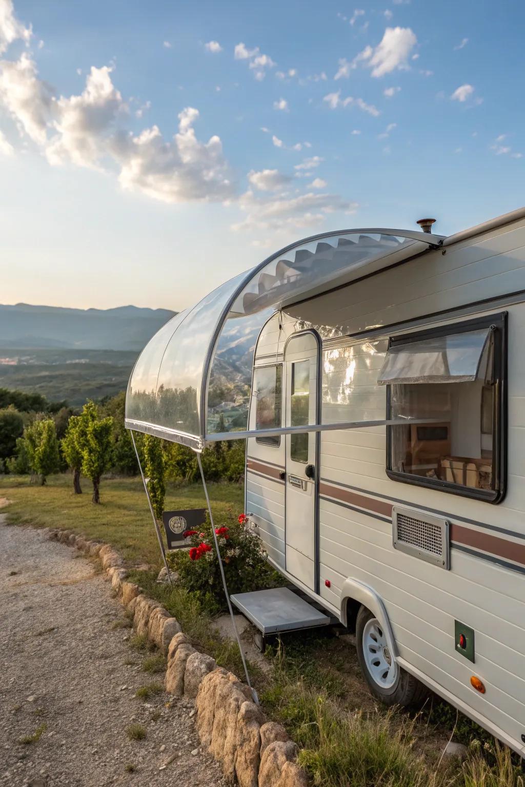 An acrylic bubble awning offering a modern and functional design.