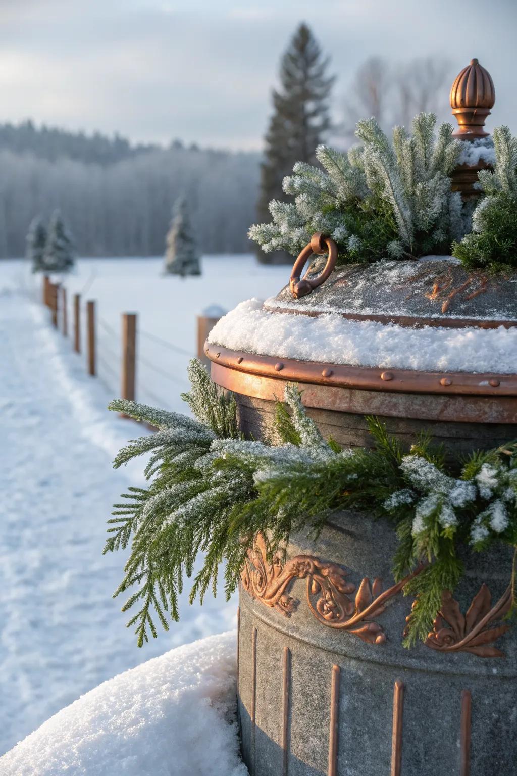 Copper elements provide warmth and contrast