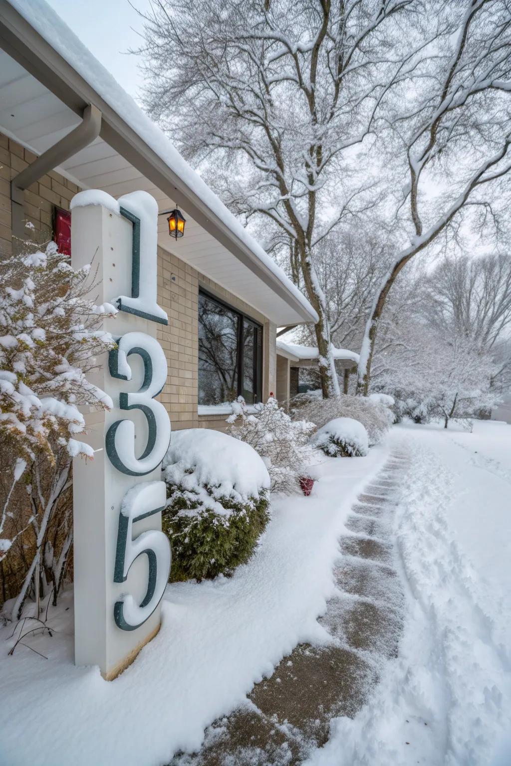 Bold address numbers adding a sleek, modern vibe to the home.