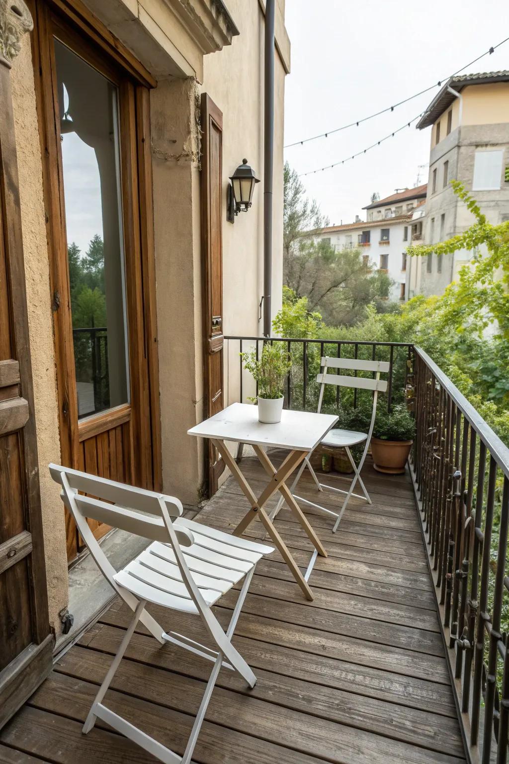 Maximize space with convenient foldable furniture.