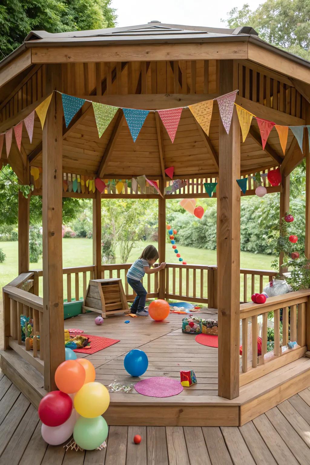 A playful kids' corner gazebo offering endless fun for children.