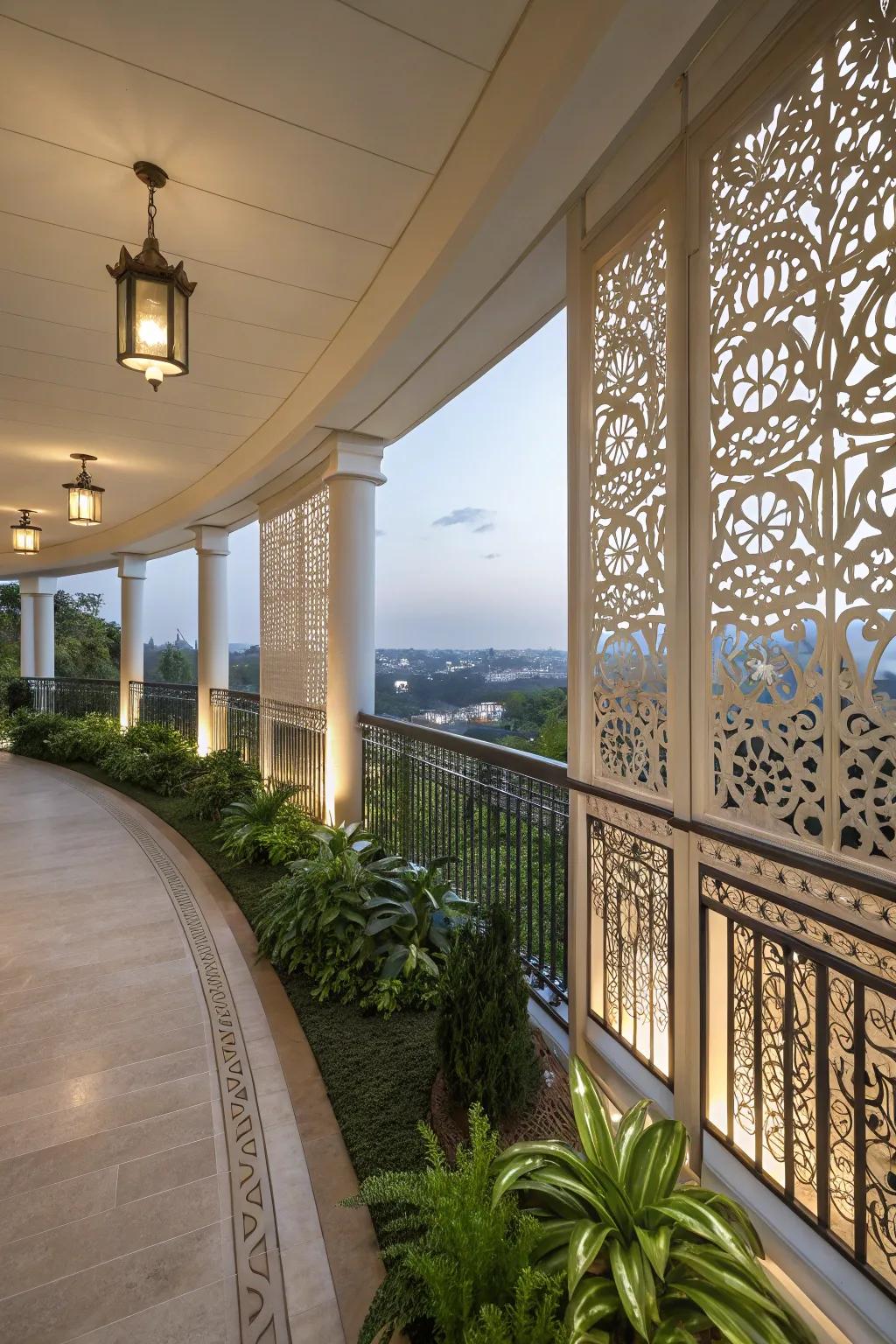 Privacy screens offer seclusion and style.