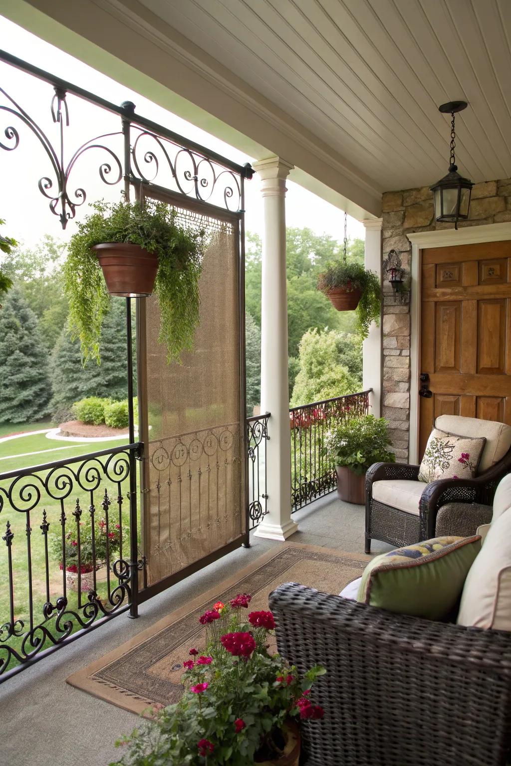 Enjoy privacy with stylish screen panels.
