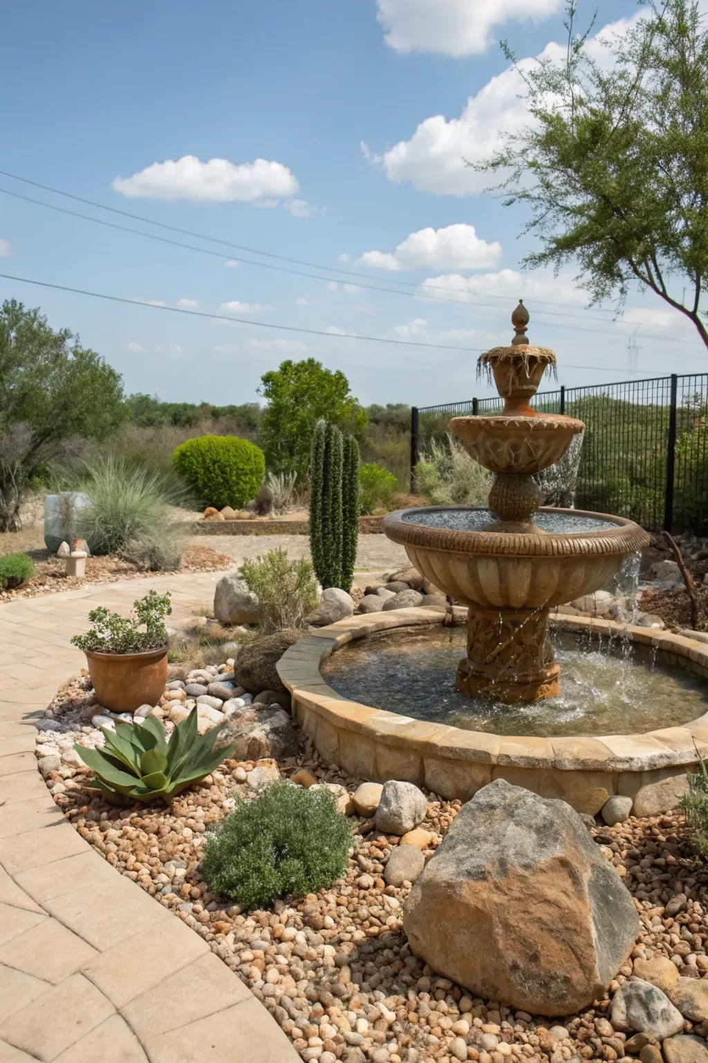 Water features add tranquility and dynamic elements to your garden.