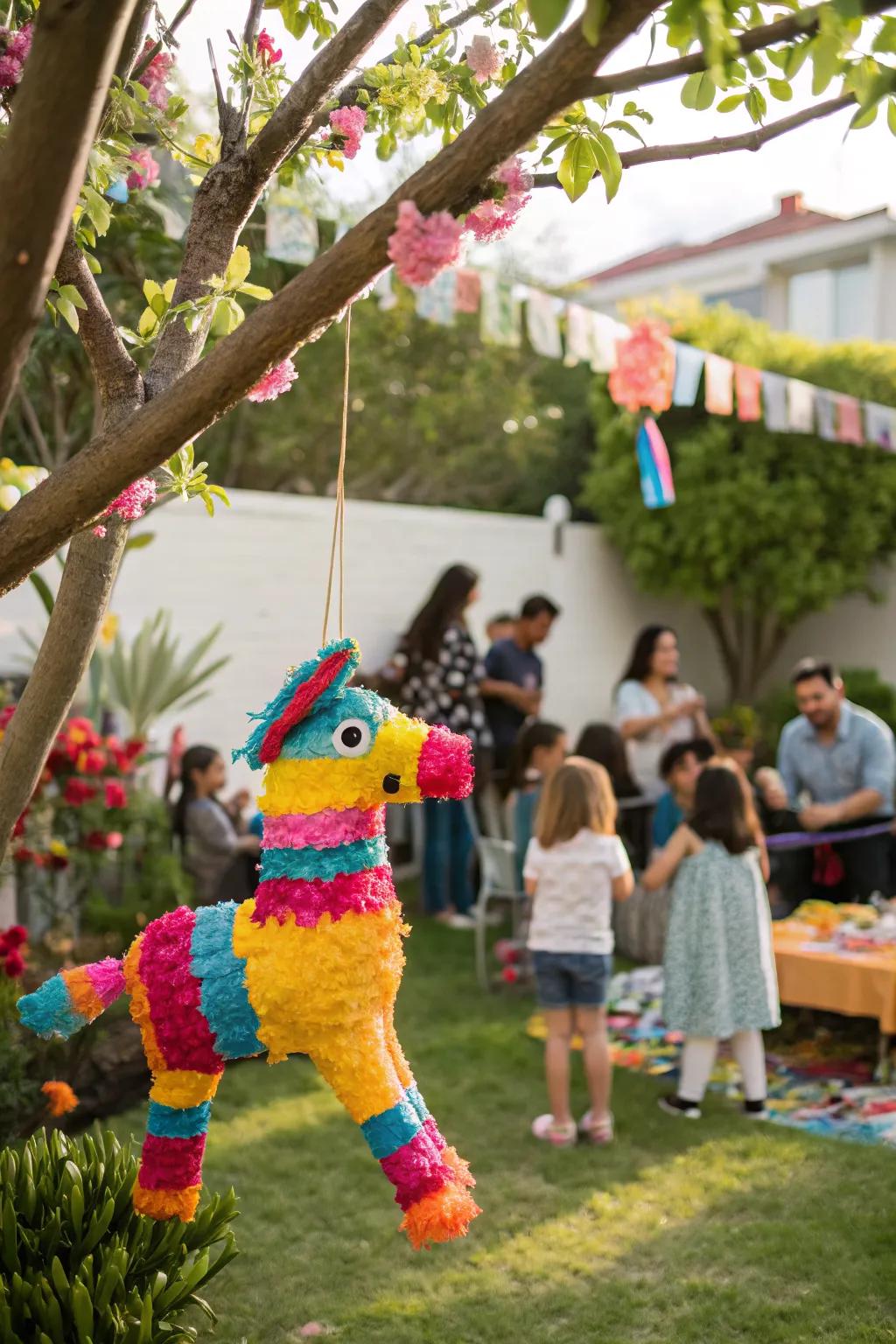 Pinata Party: A festive backyard tradition.