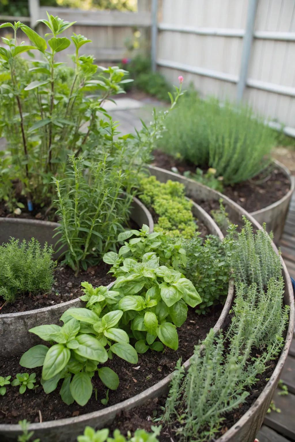 Grow aromatics in a creative herb spiral.