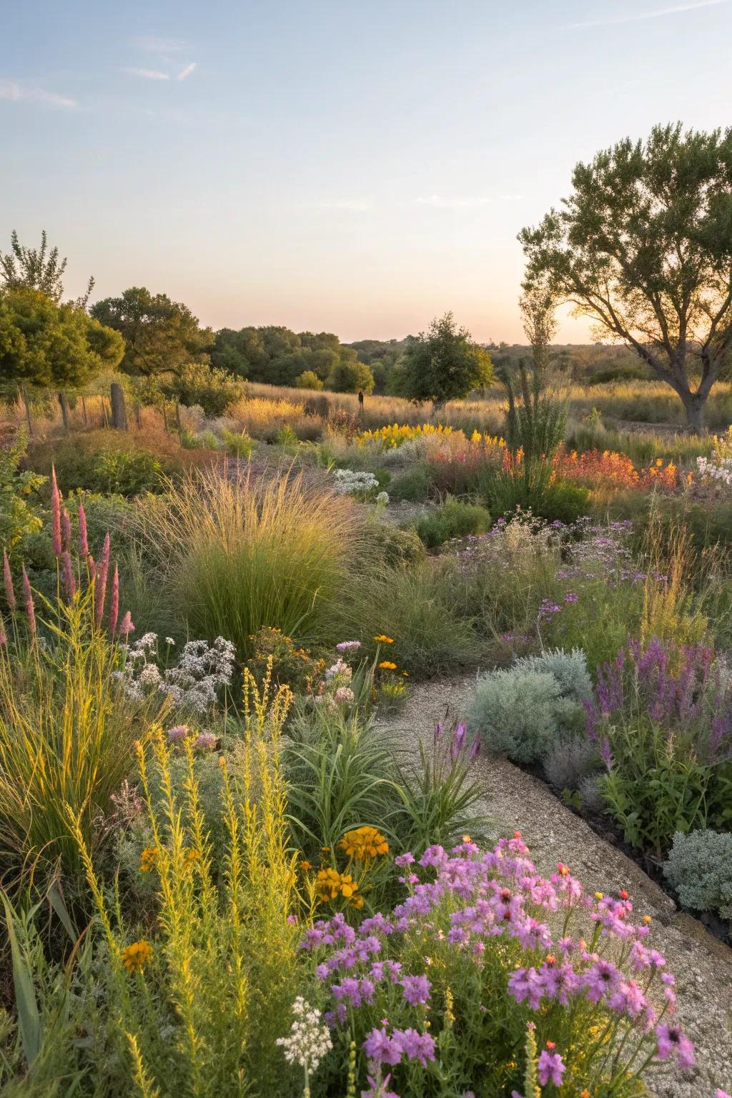 A native plant garden supporting local wildlife and biodiversity.