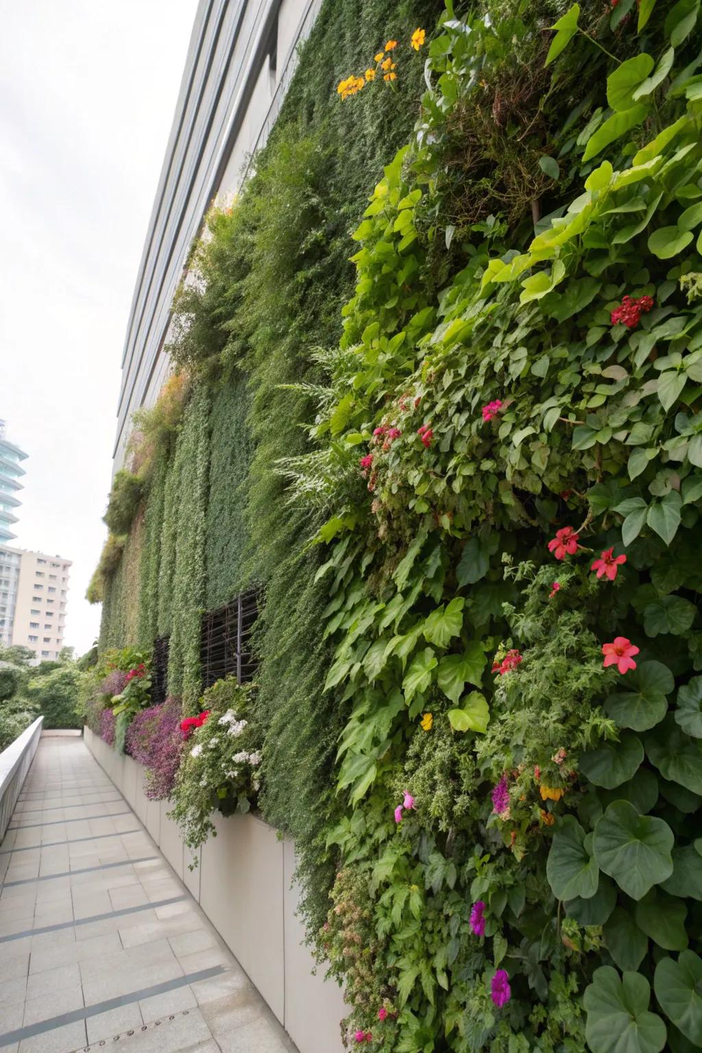 A space-saving vertical garden enriching a zone 9b space.