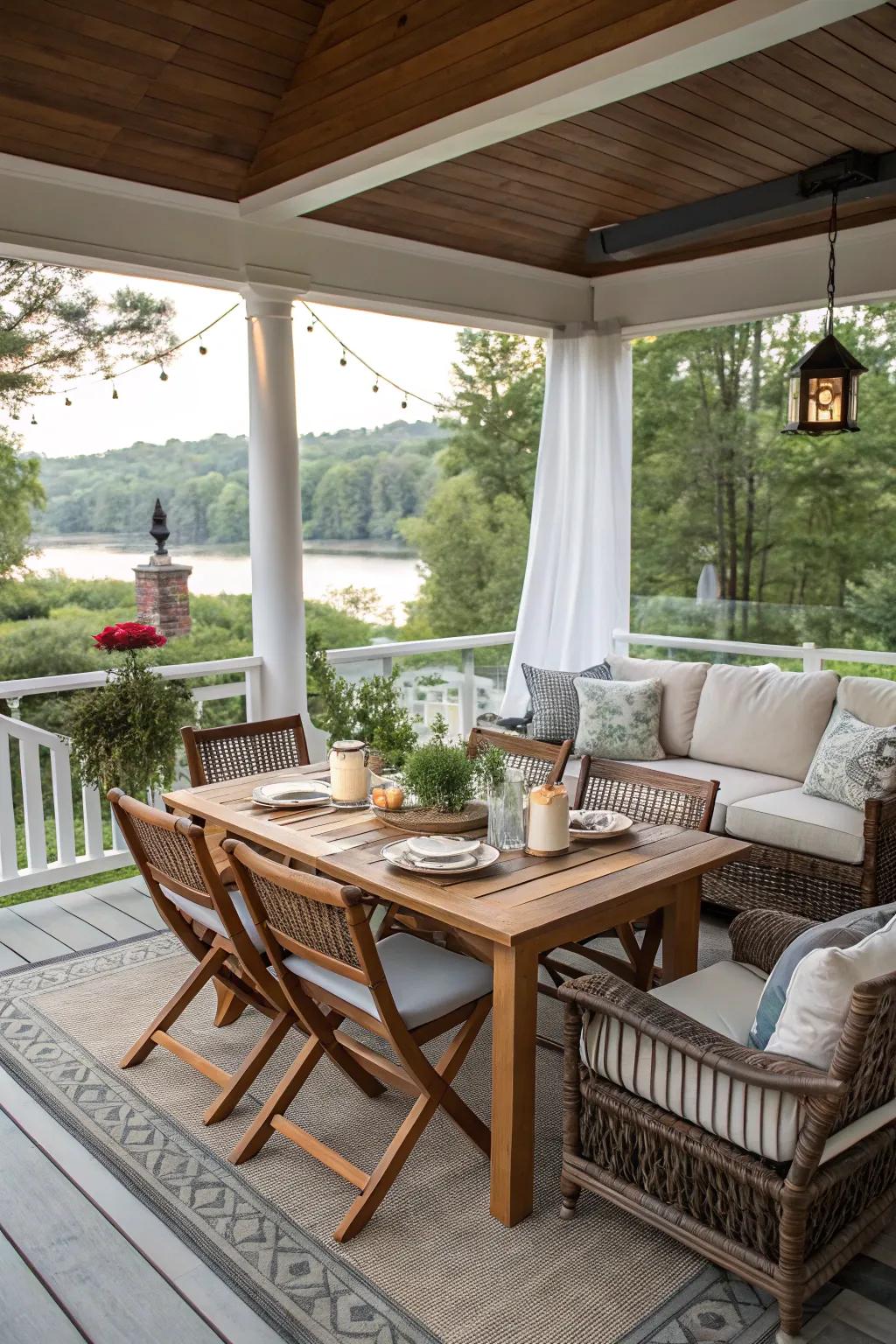 A multi-functional porch adapts to all your outdoor needs.