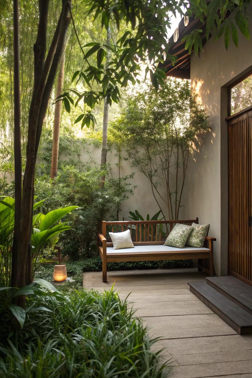 Meditation nooks provide serene retreats for relaxation.