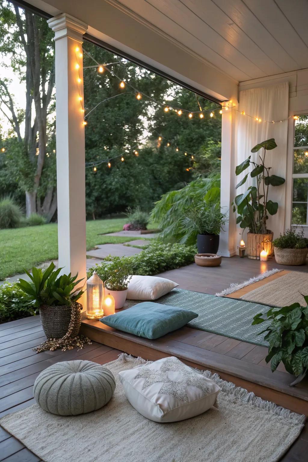 Find peace with a dedicated meditation space.