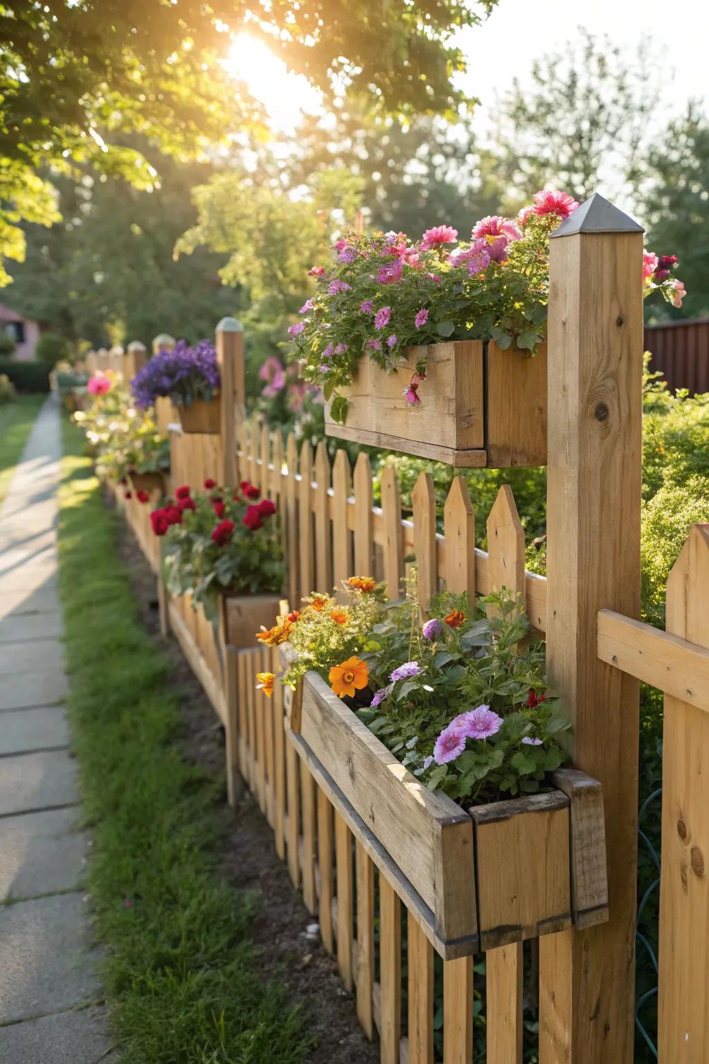 Flower box fence for a splash of color.