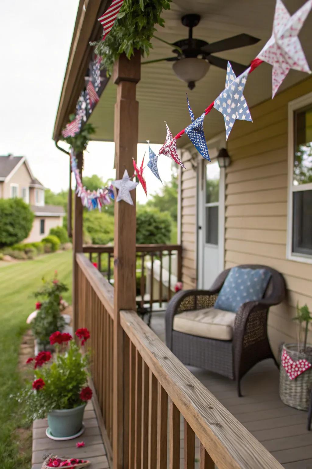 DIY garland adds a personal and crafty touch.