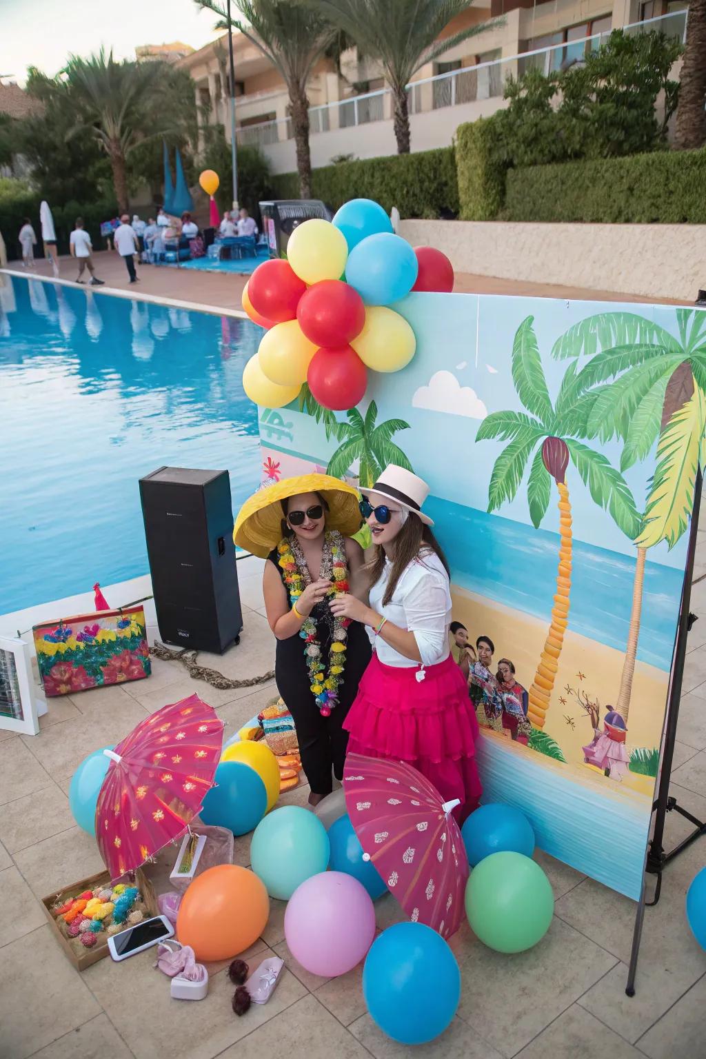 An interactive photo booth capturing fun and joyful moments.