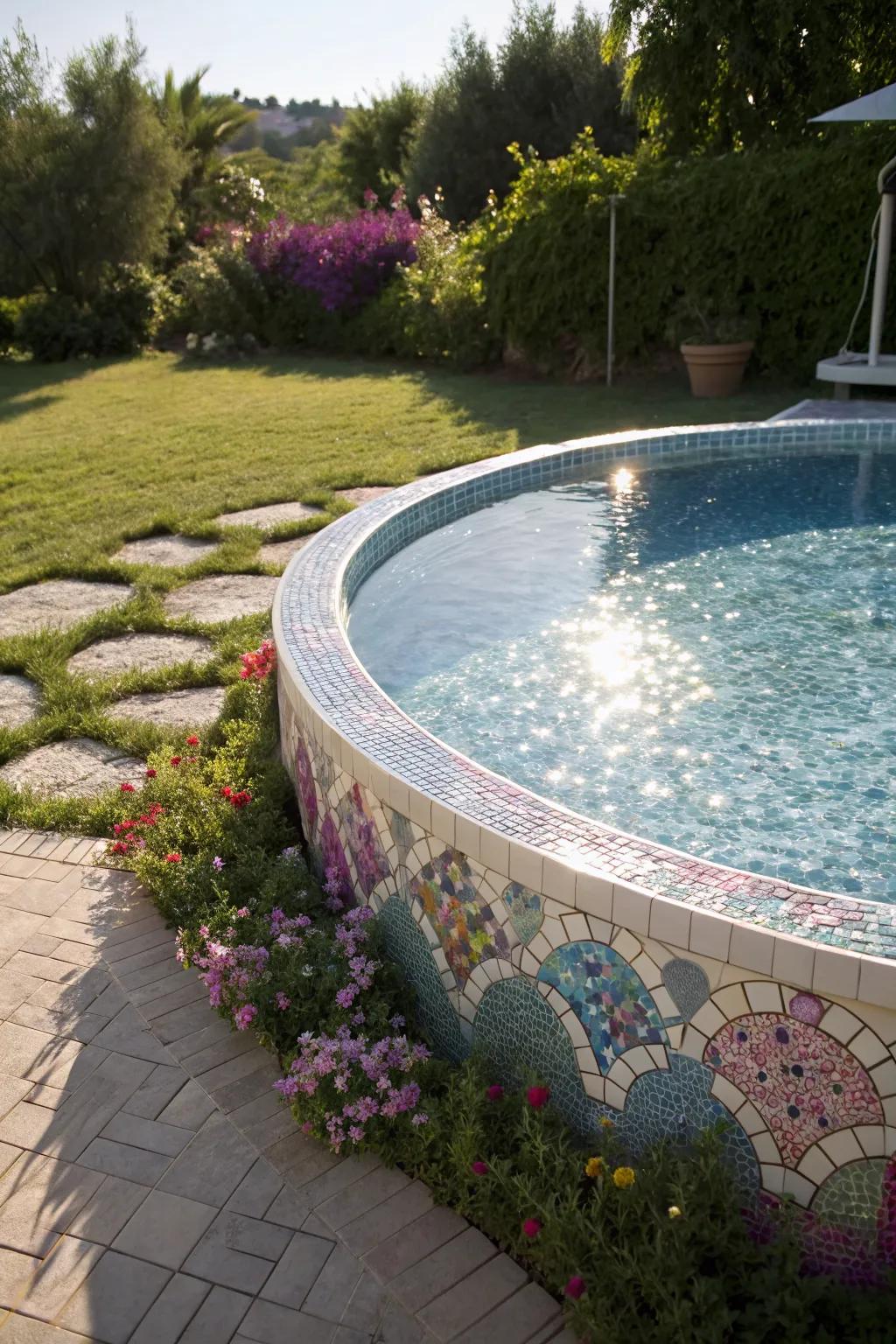 Decorative tiles add a unique and artistic touch to your pool area.