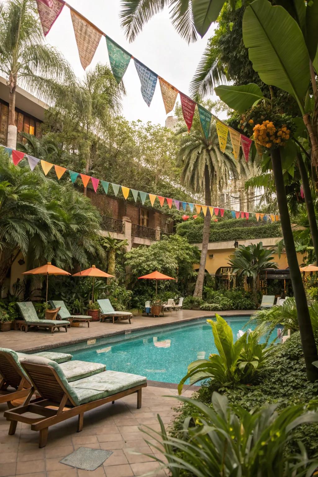 Take a walk on the wild side with a jungle safari pool party.