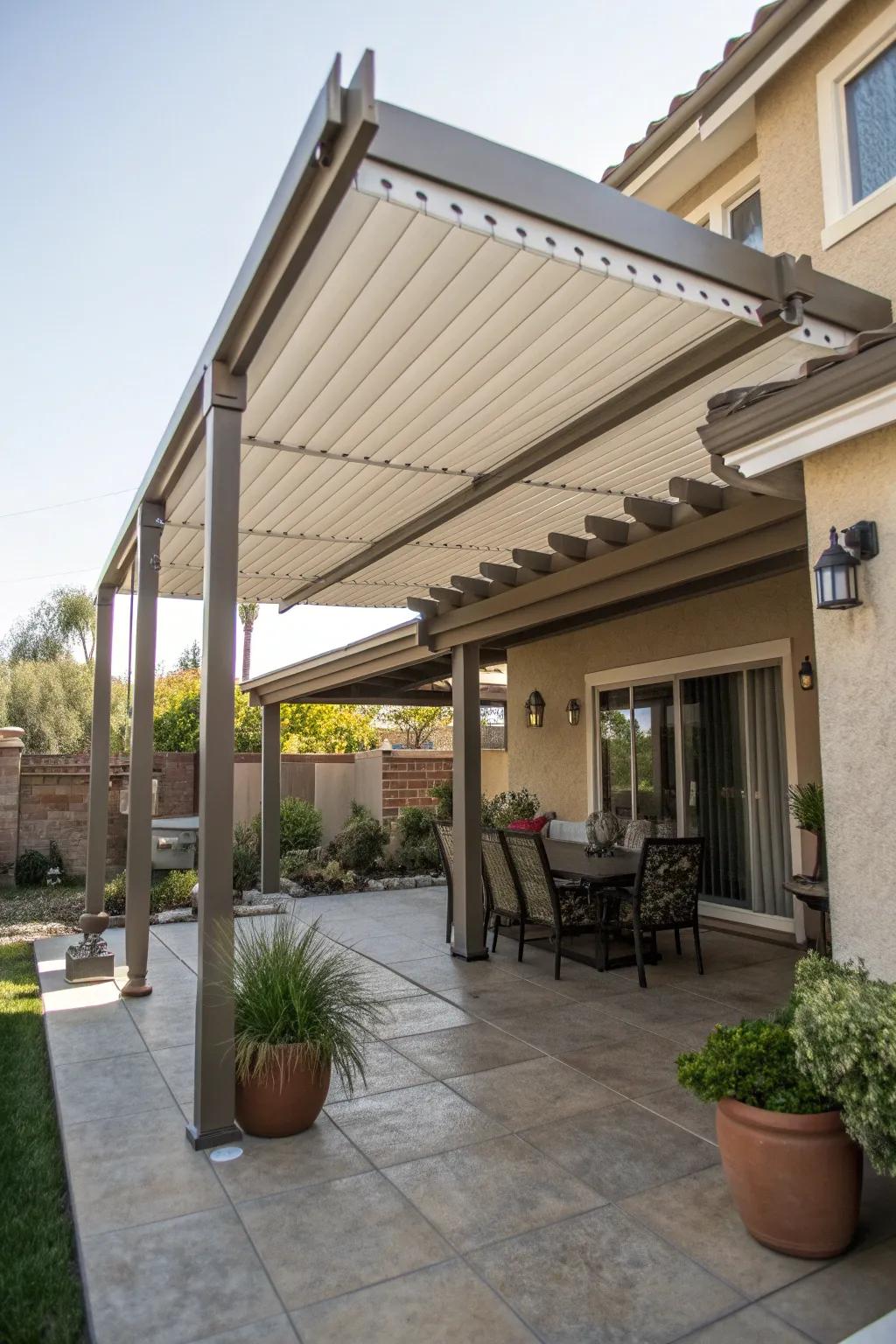 Enjoy flexible shade options with retractable awnings.