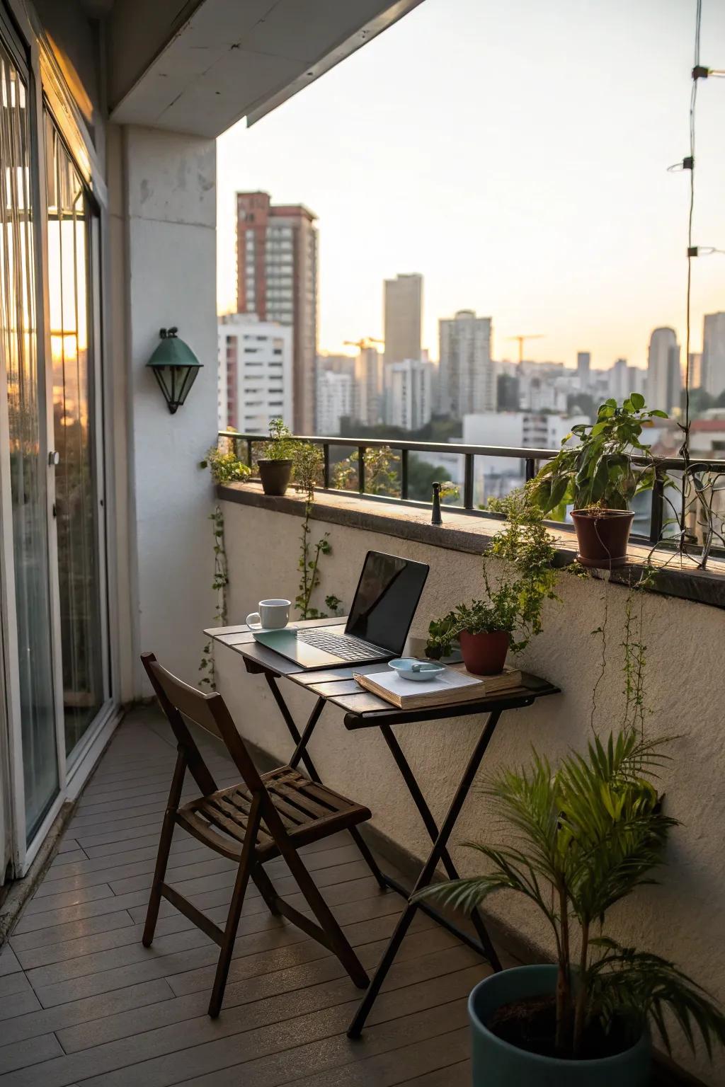 An outdoor workspace offers a refreshing change of scenery.