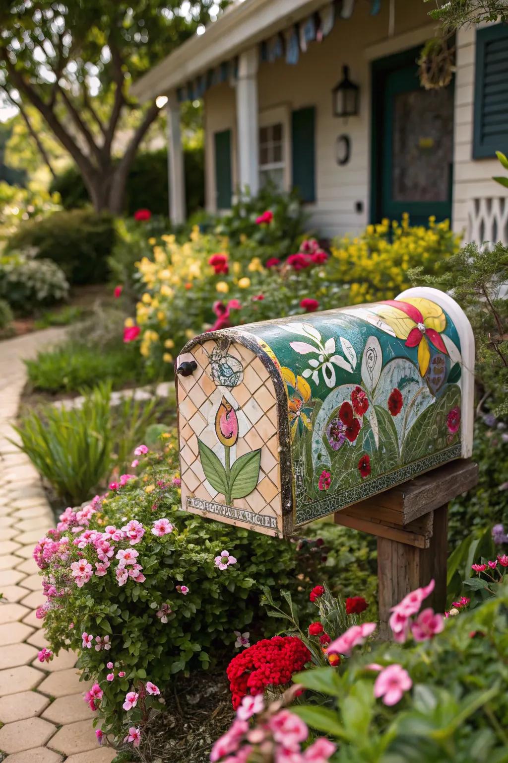 Mosaic art can transform your mailbox into a unique masterpiece.